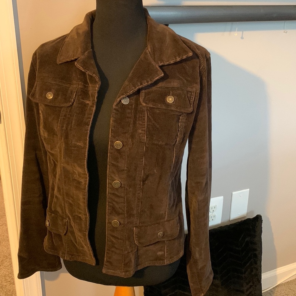 Corduroy Button Front Jacket Sz 8